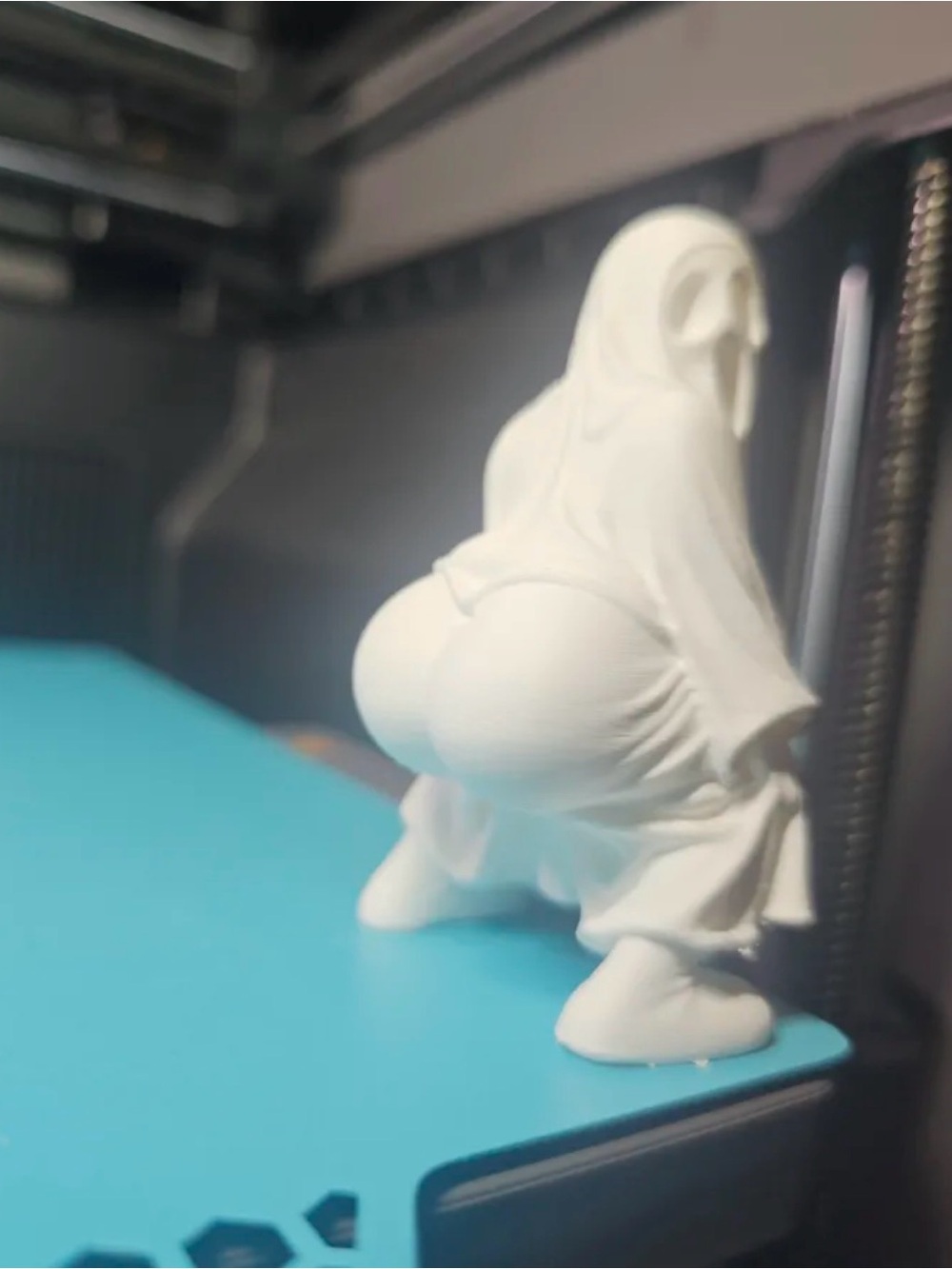 White Decorative Sculptural Figurine - Modern Home Bath Accent 3d Printed